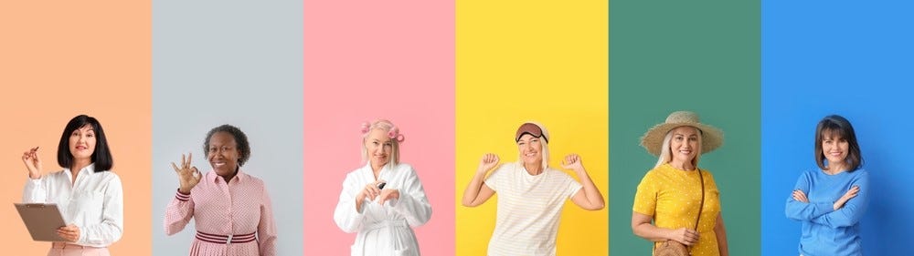 várias mulheres de idade média várias mulheres de idade média